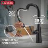 DELTA Stryke Touch2O Technology Kitchen Faucet with Touchless Technology — Matte Black