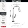 DELTA Stryke Touch2O Technology Kitchen Faucet with Touchless Technology — Lumicoat® Chrome