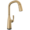 DELTA Stryke VoiceIQ Single Handle Pull-Down Faucet with Touch2O Technology — Lumicoat® Champagne Bronze
