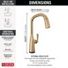 DELTA Stryke VoiceIQ Single Handle Pull-Down Faucet with Touch2O Technology — Lumicoat® Champagne Bronze
