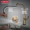 DELTA Stryke Touch2O  Pull-Down Kitchen w/ Voice — Lumicoat® Champagne Bronze