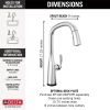 DELTA Stryke Touch2O  Pull-Down Kitchen w/ Voice — Lumicoat® Chrome