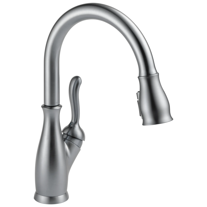 DELTA Leland Single Handle Pull-Down Kitchen Faucet with ShieldSpray Technology — Arctic Stainless