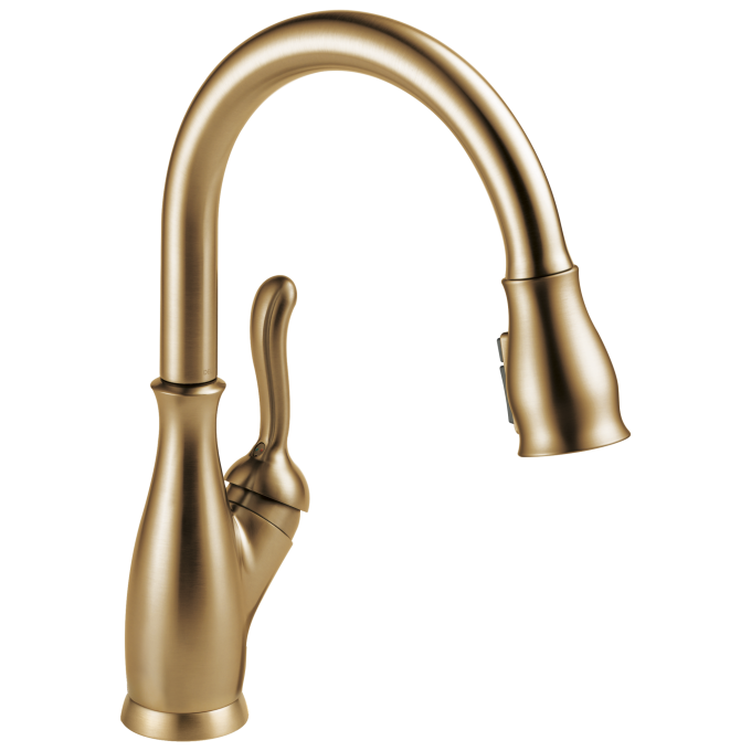 DELTA Leland Single Handle Pull-Down Kitchen Faucet with ShieldSpray Technology — Champagne Bronze