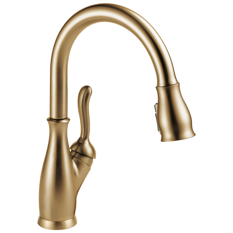 DELTA Leland Single Handle Pull-Down Kitchen Faucet with ShieldSpray Technology — Champagne Bronze