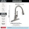 DELTA Leland Single Handle Pull-Down Kitchen Faucet with ShieldSpray Technology — Spotshield Stainless