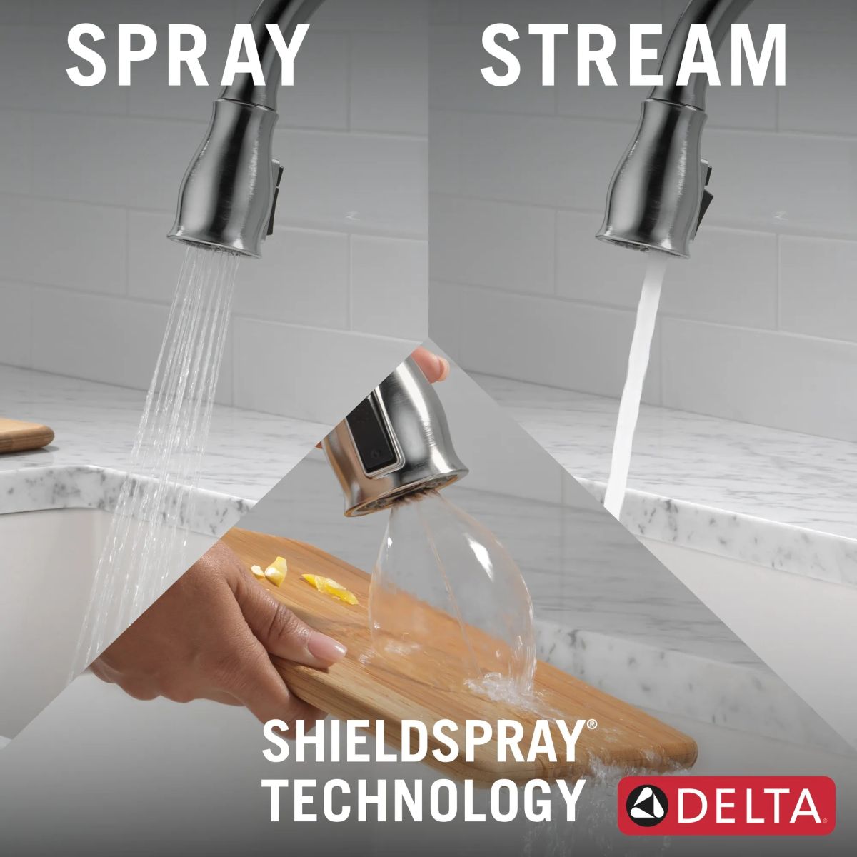 DELTA Leland Touch2O Technology Kitchen Faucet with Touchless Technology — Arctic Stainless