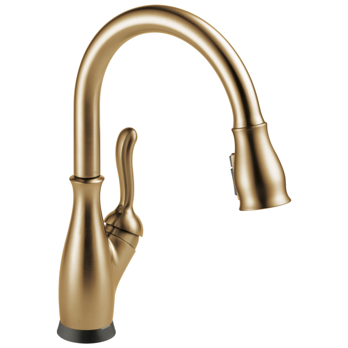 DELTA Leland Touch2O Technology Kitchen Faucet with Touchless Technology — Champagne Bronze