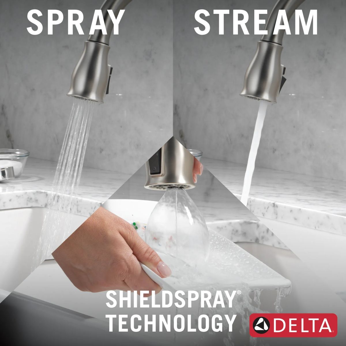 DELTA Leland Touch2O Technology Kitchen Faucet with Touchless Technology — Spotshield Stainless