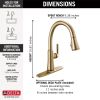 DELTA Coranto Single Handle Pull-Down Kitchen Faucet — Champagne Bronze