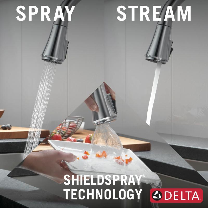 DELTA Coranto Single Handle Pull-Down Kitchen Faucet with Touch2O Technology — Arctic Stainless