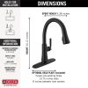 DELTA Coranto Single Handle Pull-Down Kitchen Faucet with Touch2O Technology — Matte Black