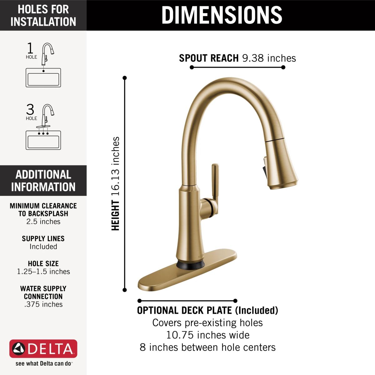 DELTA Coranto Single Handle Pull-Down Kitchen Faucet with Touch2O Technology Technology — Champagne Bronze