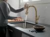 DELTA Coranto Single Handle Pull-Down Kitchen Faucet with Touch2O Technology Technology — Champagne Bronze