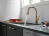 DELTA Coranto Single Handle Pull-Down Kitchen Faucet with Touch2O Technology Technology — Champagne Bronze