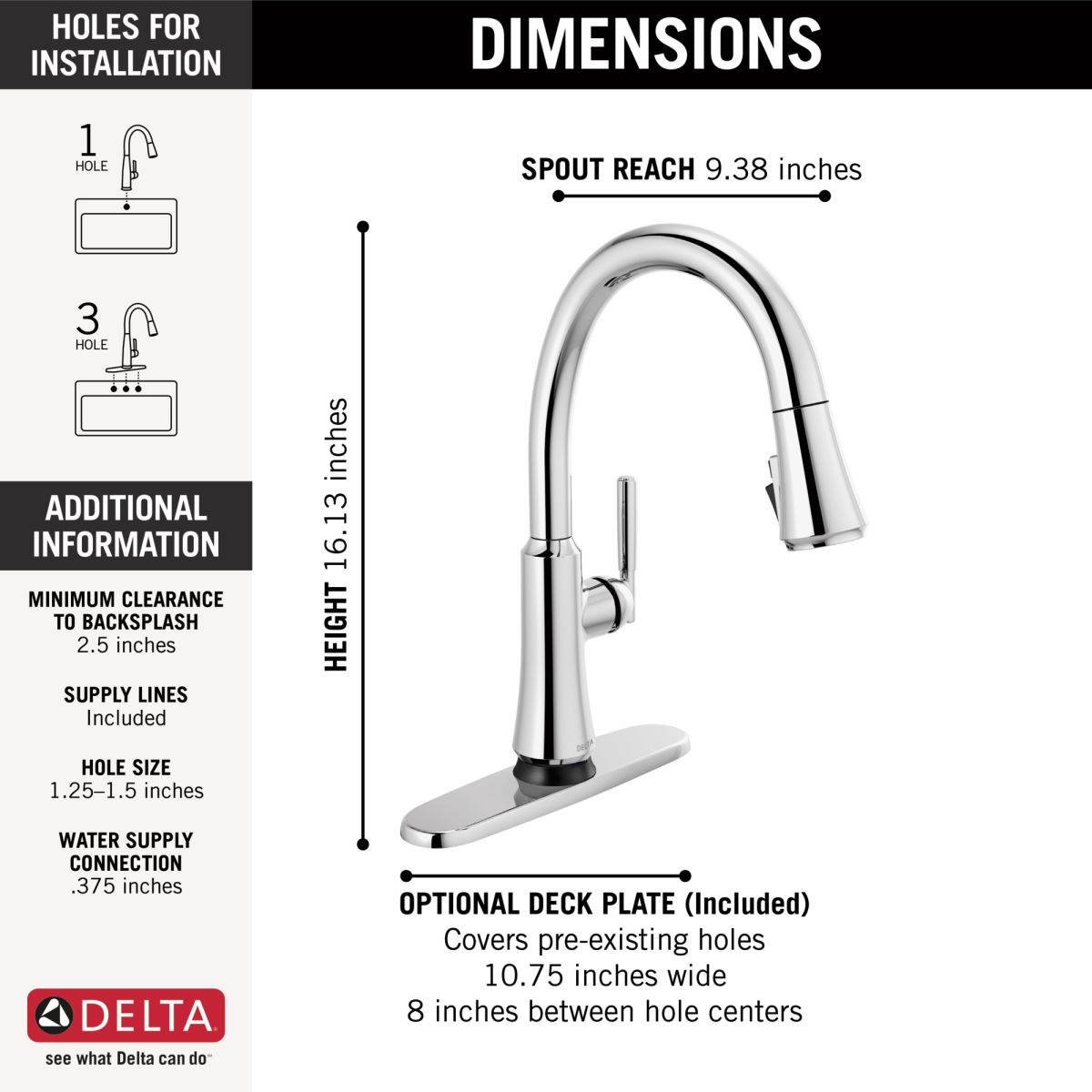 DELTA Coranto Single Handle Pull-Down Kitchen Faucet with Touch2O Technology — Chrome