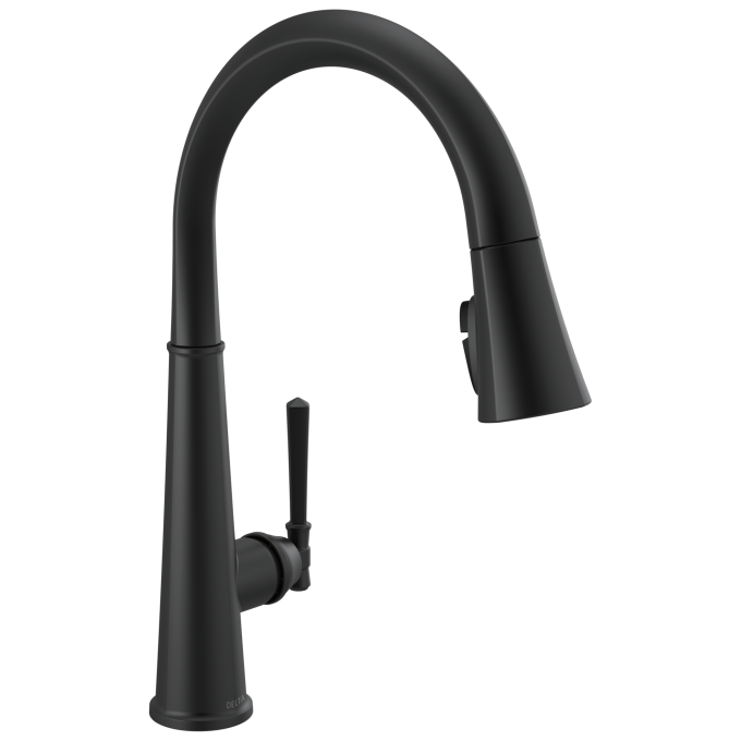 DELTA Emmeline Single Handle Pull-Down Kitchen Faucet — Matte Black