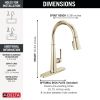 DELTA Emmeline Single Handle Pull-Down Kitchen Faucet — Lumicoat® Polished Nickel