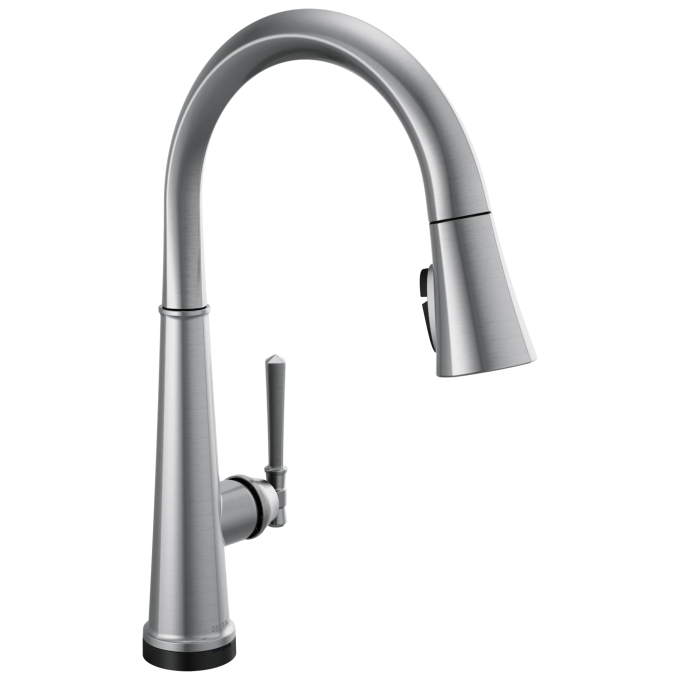 DELTA Emmeline Touch2O Technology Kitchen Faucet with Touchless Technology — Lumicoat® Arctic Stainless