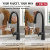 DELTA Emmeline Touch2O Technology Kitchen Faucet with Touchless Technology — Matte Black
