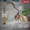 DELTA Emmeline Touch2O Technology Kitchen Faucet with Touchless Technology — Lumicoat® Champagne Bronze