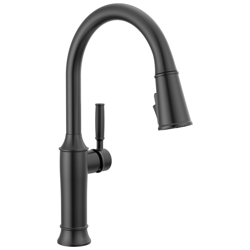 DELTA Renaldi Single Handle Pull-Down Kitchen Faucet — Matte Black