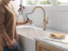 DELTA Renaldi Single Handle Pull-Down Kitchen Faucet — Lumicoat® Champagne Bronze