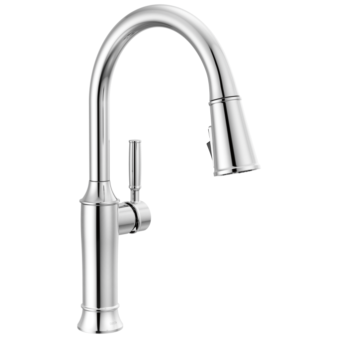 DELTA Renaldi Single Handle Pull-Down Kitchen Faucet — Lumicoat® Chrome