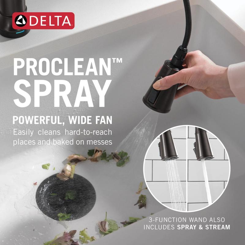 DELTA Renaldi Touch2O Technology Kitchen Faucet with Touchless Technology — Venetian Bronze