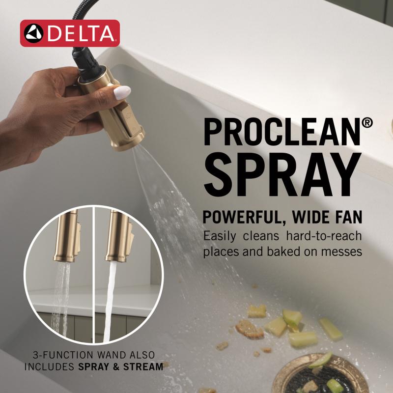 DELTA Cordova Single Handle Pull-Down Kitchen Faucet — Lumicoat® Champagne Bronze