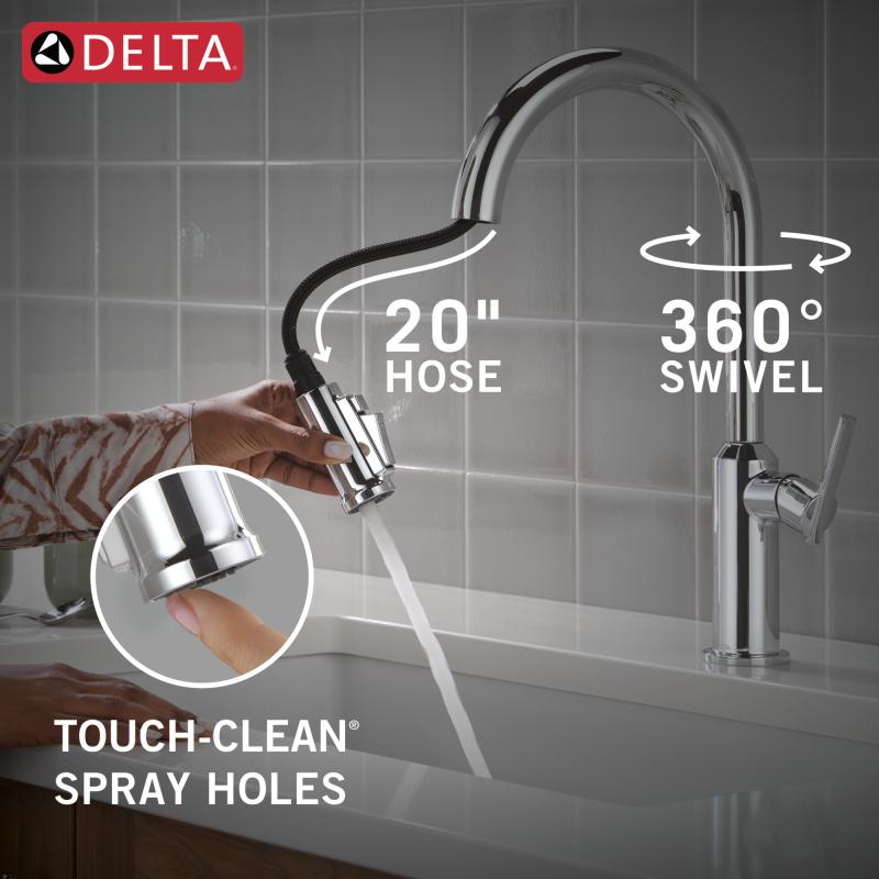 DELTA Cordova Single Handle Pull-Down Kitchen Faucet — Lumicoat® Chrome