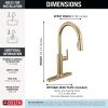 DELTA Altado Single Handle Pull-Down Kitchen Faucet — Champagne Bronze