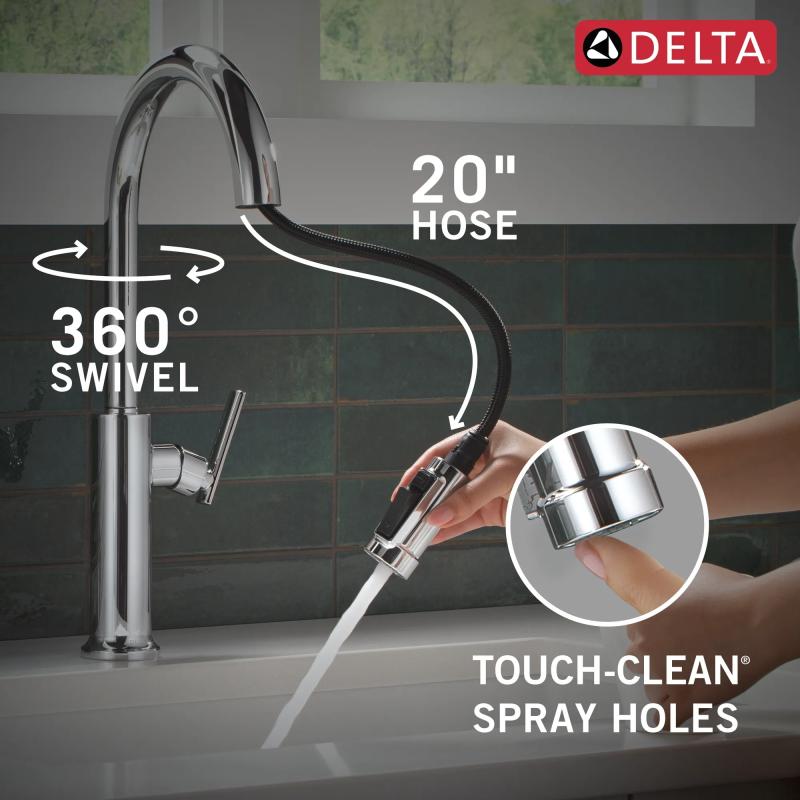 DELTA Altado Single Handle Pull-Down Kitchen Faucet — Chrome