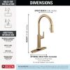 DELTA Altado Touch2O Technology Kitchen Faucet with Touchless Technology — Champagne Bronze