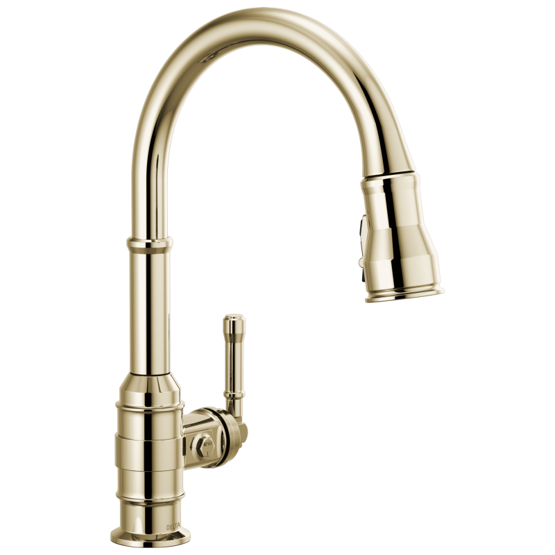 DELTA Broderick Single Handle Pull-Down Kitchen Faucet — Polished Nickel