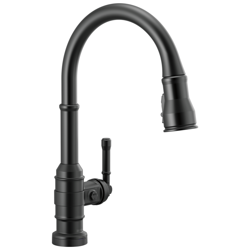DELTA Broderick Single Handle Pull-Down Kitchen Faucet With Touch2O  Technology — Matte Black