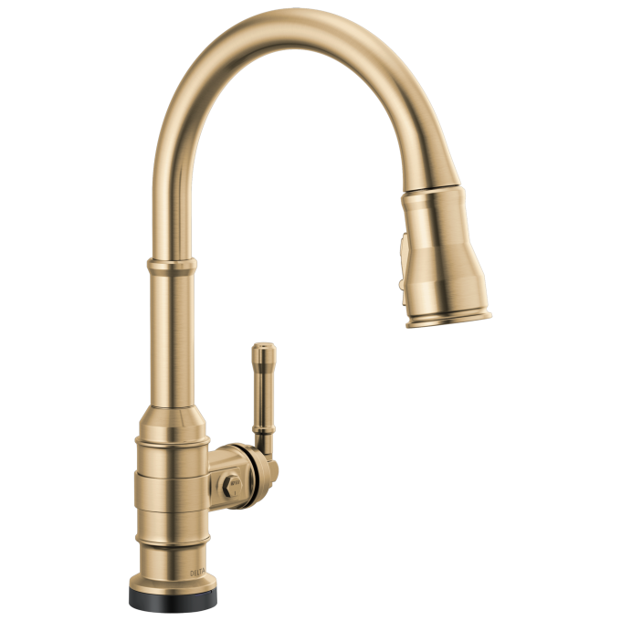 DELTA Broderick Single Handle Pull-Down Kitchen Faucet With Touch2O  Technology — Champagne Bronze
