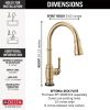DELTA Broderick Single Handle Pull-Down Kitchen Faucet With Touch2O  Technology — Champagne Bronze