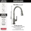 DELTA Broderick Touch2O Technology Kitchen Faucet with Touchless Technology — Black Stainless