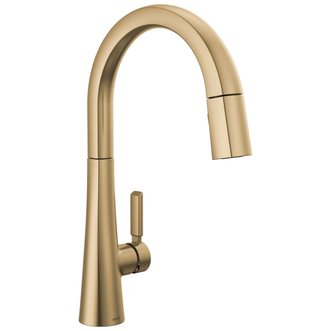 DELTA Monrovia Single Handle Pull-Down Kitchen Faucet — Lumicoat® Champagne Bronze