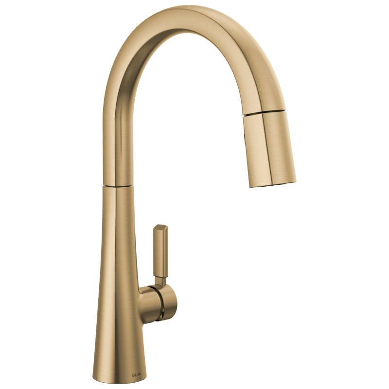 DELTA Monrovia Single Handle Pull-Down Kitchen Faucet — Lumicoat® Champagne Bronze