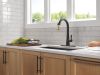 DELTA Monrovia Single Handle Pull-Down Kitchen Faucet — Matte Black / Champagne Bronze