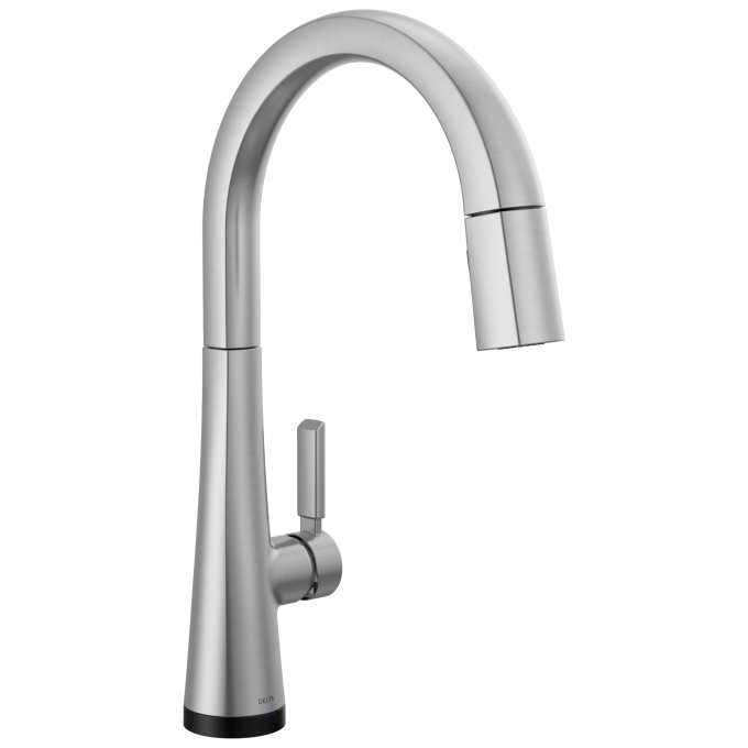 DELTA Monrovia Touch2O Technology Kitchen Faucet with Touchless Technology — Lumicoat® Arctic Stainless