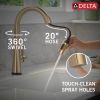 DELTA Monrovia Touch2O Technology Kitchen Faucet with Touchless Technology — Lumicoat® Champagne Bronze