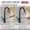 DELTA Monrovia Touch2O Technology Kitchen Faucet with Touchless Technology — Matte Black / Champagne Bronze