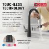 DELTA Monrovia Touch2O Technology Kitchen Faucet with Touchless Technology — Matte Black / Champagne Bronze