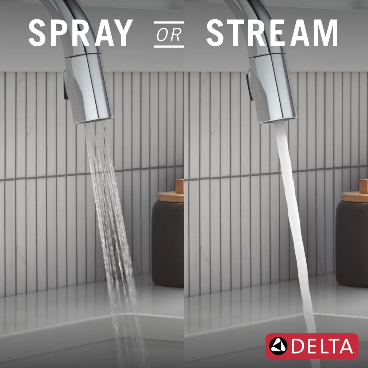 DELTA Monrovia Touch2O Technology Kitchen Faucet with Touchless Technology — Lumicoat® Chrome