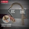DELTA Cassidy Single Handle Pull-Down Kitchen Faucet — Lumicoat® Champagne Bronze