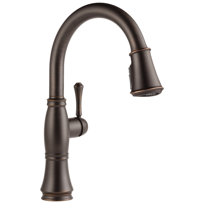 DELTA Cassidy Single Handle Pull-Down Kitchen Faucet with ShieldSpray Technology — Venetian Bronze