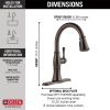 DELTA Cassidy Single Handle Pull-Down Kitchen Faucet with ShieldSpray Technology — Venetian Bronze